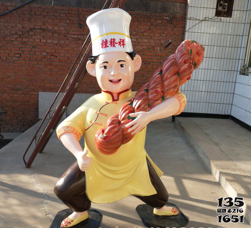 燒烤烤串雕塑-飯店街邊擺放卡通玻璃鋼烤串廚師雕塑 燒烤烤串雕塑-飯店街邊擺放卡通玻璃鋼烤串廚師雕塑