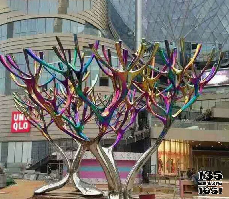 樹雕塑-步行街擺放不銹鋼彩色景觀樹雕塑 樹雕塑-步行街擺放不銹鋼彩色景觀樹雕塑