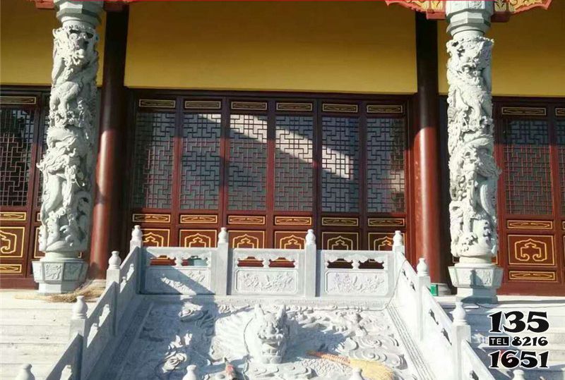 華表雕塑-寺院擺放石雕龍柱華表雕塑 華表雕塑-寺院擺放石雕龍柱華表雕塑高清圖片