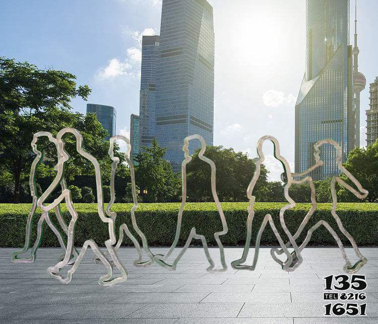 競走雕塑-商業街邊不銹鋼鐵藝鏤空競走人物雕塑 競走雕塑-商業街邊不銹鋼鐵藝鏤空競走人物雕塑高清圖片