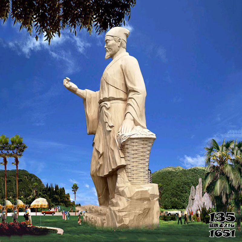 李時珍石雕塑像-景區園林大型藥圣李時珍漢白玉 雕塑 李時珍石雕塑像-景區園林大型藥圣李時珍漢白玉 雕塑高清圖片
