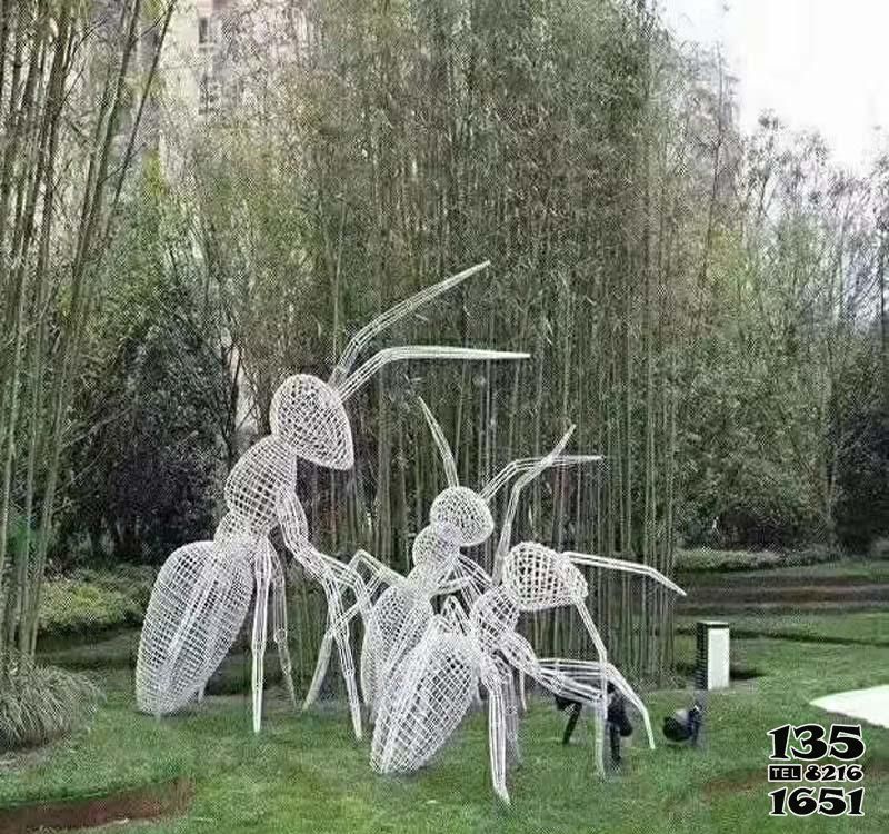 螞蟻雕塑-園林別墅景觀區擺放創意鏤空白色不銹鋼螞蟻雕塑 螞蟻雕塑-園林別墅景觀區擺放創意鏤空白色不銹鋼螞蟻雕塑