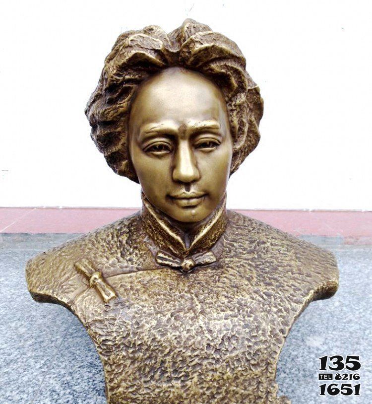 毛澤東雕塑-偉人毛主席頭像銅雕毛澤東雕塑高清圖片
