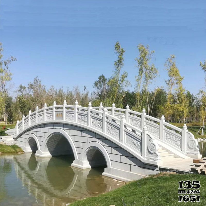 石橋雕塑-公園園林大型湖邊擺放漢白玉石橋雕塑 石橋雕塑-公園園林大型湖邊擺放漢白玉石橋雕塑高清圖片