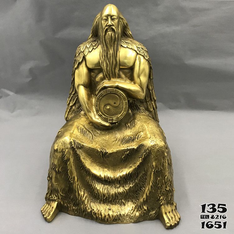 伏羲雕塑-中華民族上古神話人物伏羲黃銅雕像 伏羲雕塑-中華民族上古神話人物伏羲黃銅雕像高清圖片