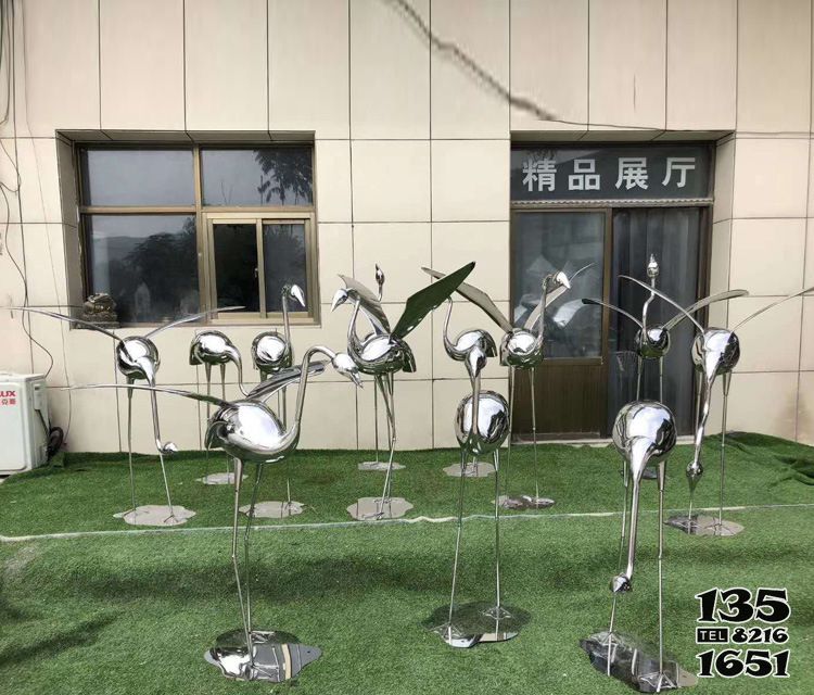 鶴雕塑-公園不銹鋼鏡面抽象鶴雕塑 鶴雕塑-公園不銹鋼鏡面抽象鶴雕塑高清圖片