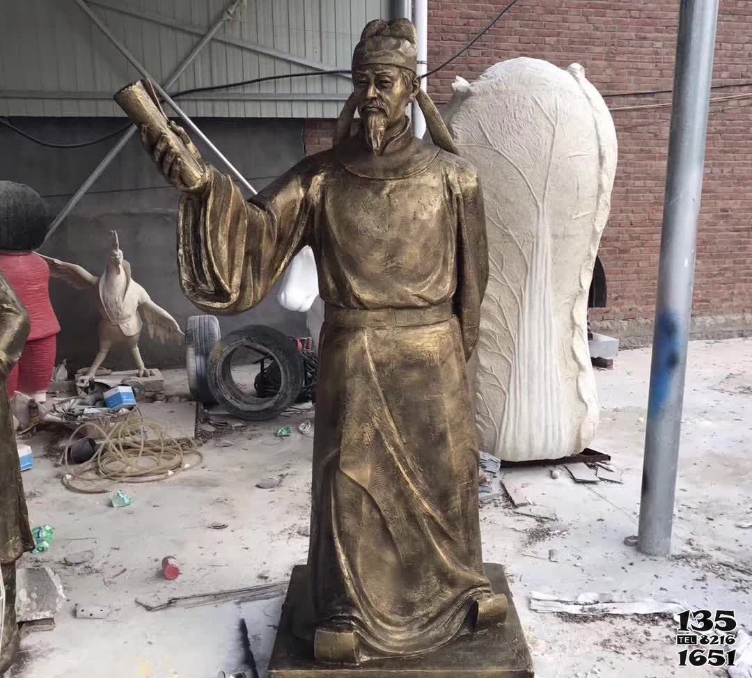 李白雕塑-海邊景區玻璃鋼仿銅唐代詩人李白雕塑 李白雕塑-海邊景區玻璃鋼仿銅唐代詩人李白雕塑高清圖片