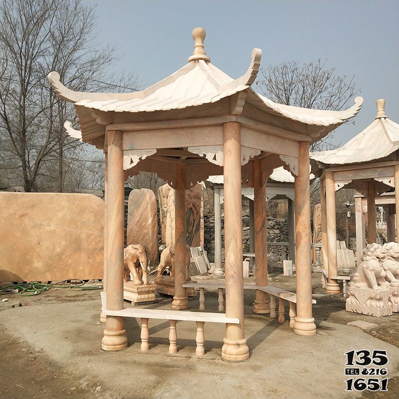 涼亭雕塑-大理石公園擺放仿古休閑涼亭雕塑 涼亭雕塑-大理石公園擺放仿古休閑涼亭雕塑高清圖片