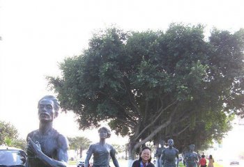 現代化的公園景觀，玻璃鋼音符雕塑為公園增添魅力
