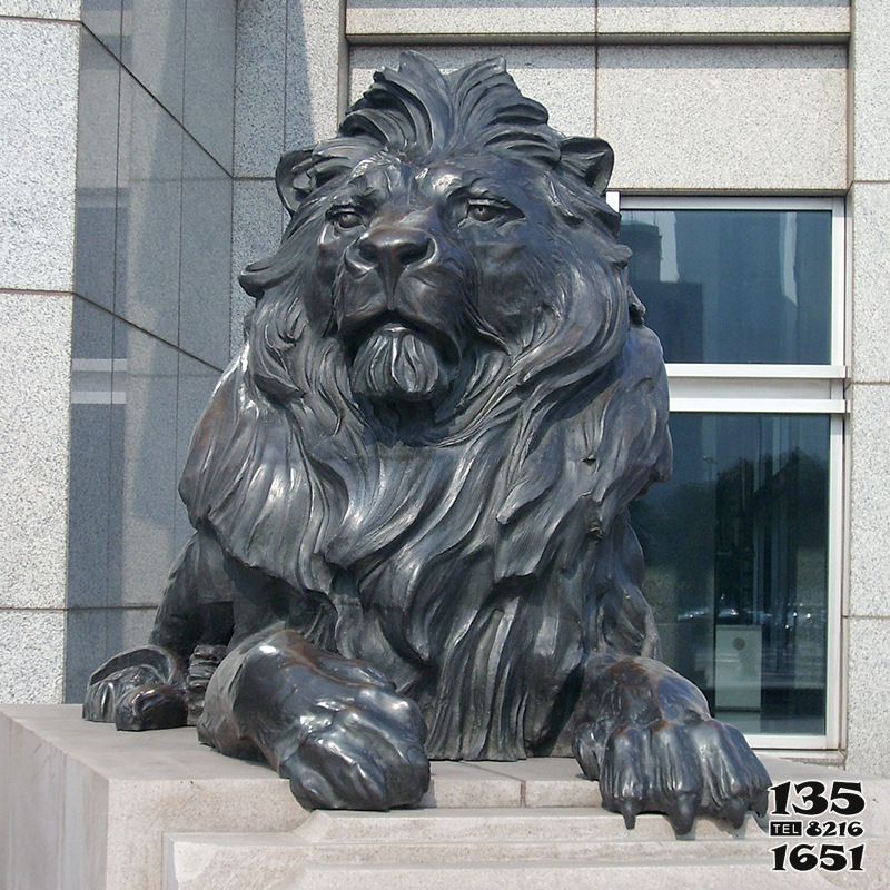 獅子雕塑-城市街道大型仿真動物創意不銹鋼仿銅獅子雕塑 獅子雕塑-城市街道大型仿真動物創意不銹鋼仿銅獅子雕塑高清圖片