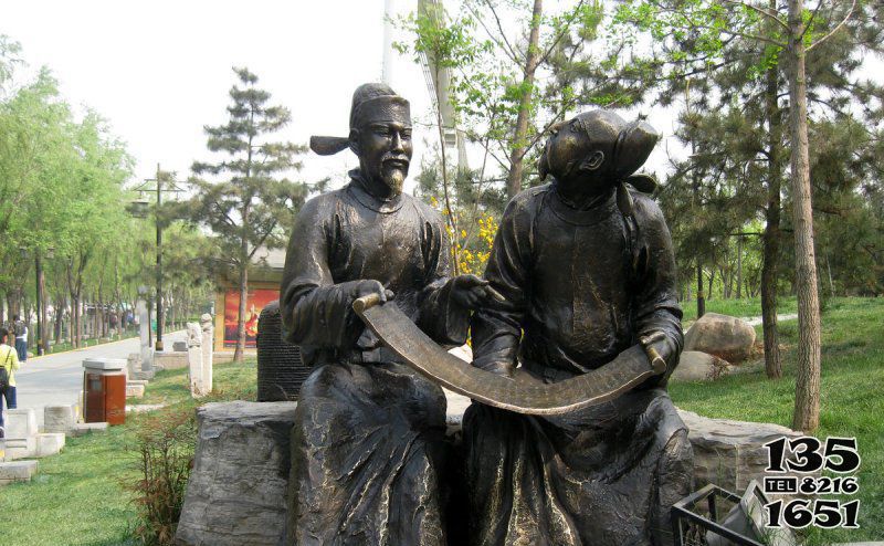 書簡(jiǎn)雕塑-公園創(chuàng)意古代人物景觀看書簡(jiǎn)雕塑 書簡(jiǎn)雕塑-公園創(chuàng)意古代人物景觀看書簡(jiǎn)雕塑高清圖片