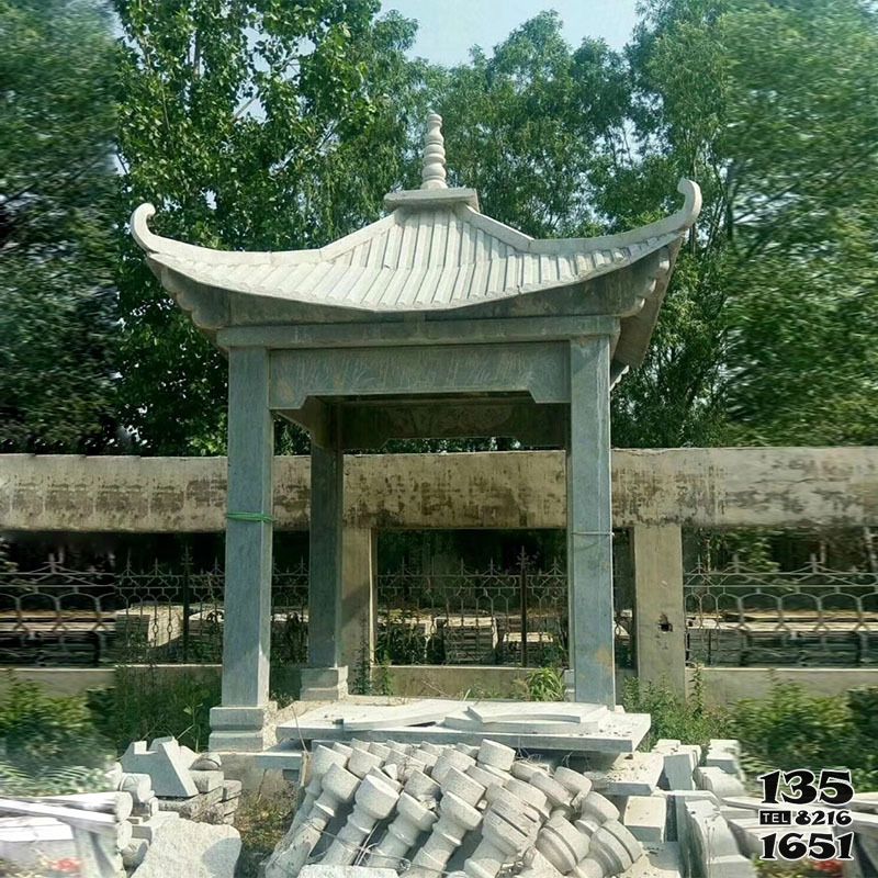 涼亭雕塑-戶外廣場青石簡易涼亭裝飾擺件 涼亭雕塑-戶外廣場青石簡易涼亭裝飾擺件高清圖片