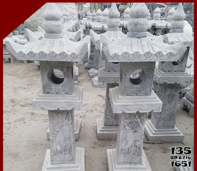 石燈雕塑雕塑-仿古青石燈籠寺廟戶外裝飾石雕石燈雕塑 石燈雕塑雕塑-仿古青石燈籠寺廟戶外裝飾石雕石燈雕塑高清圖片
