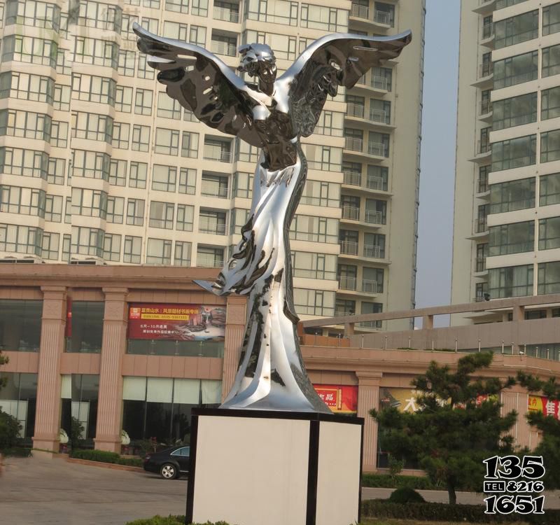 天使雕塑-小區廣場擺放不銹鋼鏡面天使雕塑 天使雕塑-小區廣場擺放不銹鋼鏡面天使雕塑高清圖片