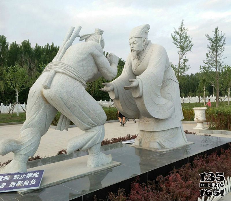 負荊請罪雕塑-公園石雕漢白玉負荊請罪雕塑 負荊請罪雕塑-公園石雕漢白玉負荊請罪雕塑高清圖片