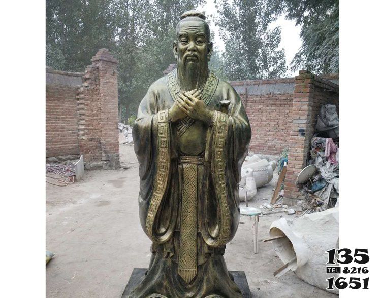 孔子雕塑-古代名人至圣先師孔子玻璃鋼仿銅雕 孔子雕塑-古代名人至圣先師孔子玻璃鋼仿銅雕