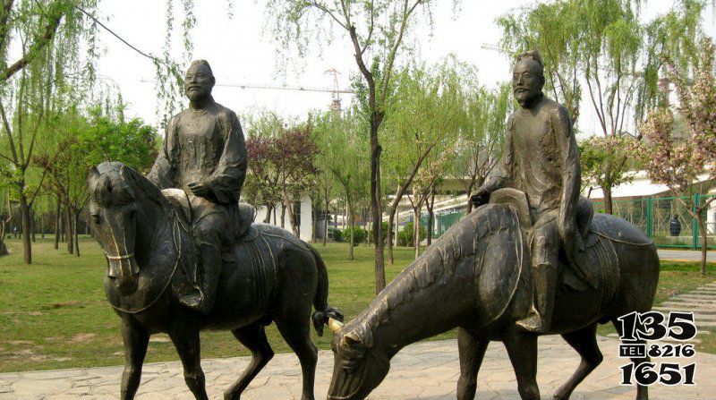 騎馬雕塑-公園古人銅雕騎馬雕塑 騎馬雕塑-公園古人銅雕騎馬雕塑高清圖片