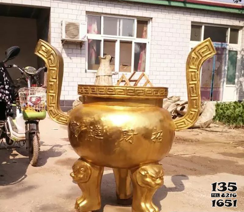 香爐雕塑-鑄銅圓形香爐寺院戶外擺放 香爐雕塑-鑄銅圓形香爐寺院戶外擺放高清圖片