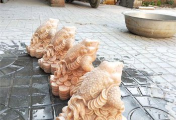 青蛙雕塑-景區四只石雕創意青蛙雕塑