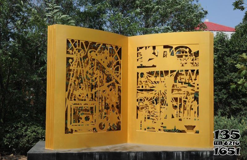 書雕塑-公園景區不銹鋼噴漆鏤空書雕塑 書雕塑-公園景區不銹鋼噴漆鏤空書雕塑高清圖片