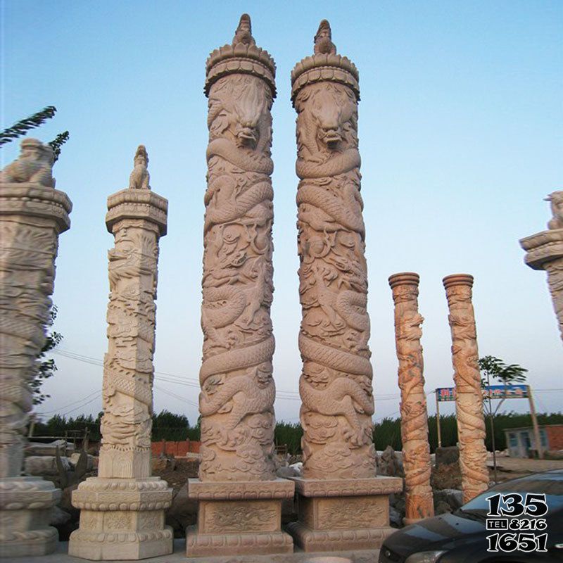 華表雕塑-古代帝王陵墓大理石華表石雕柱 華表雕塑-古代帝王陵墓大理石華表石雕柱高清圖片