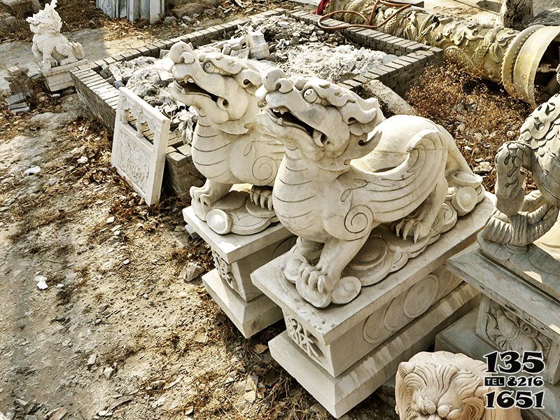 貔貅雕塑-寺廟庭院大理石石雕景觀貔貅雕塑 貔貅雕塑-寺廟庭院大理石石雕景觀貔貅雕塑高清圖片