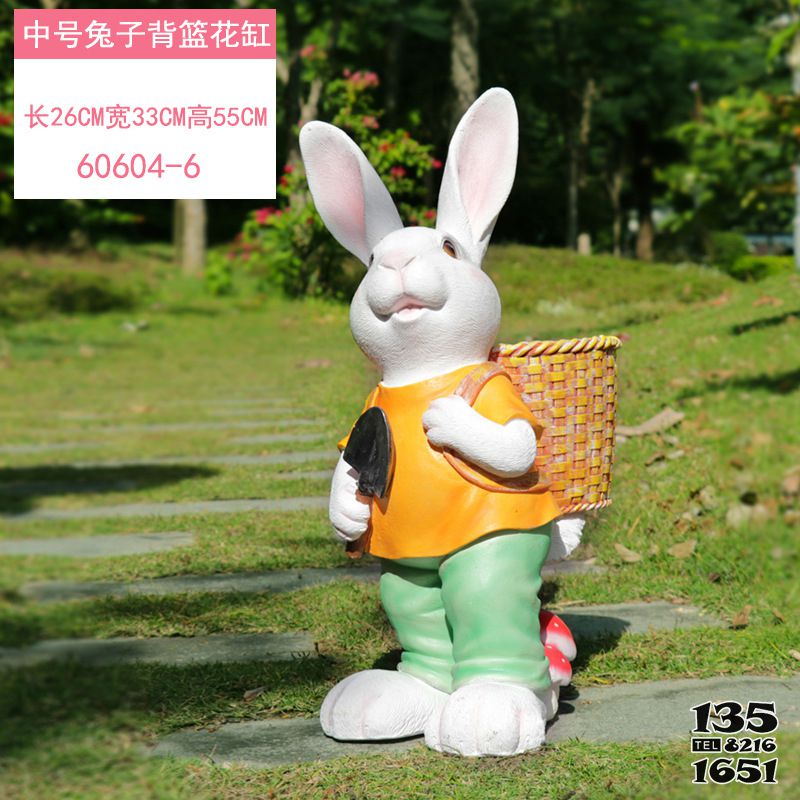兔子雕塑-農(nóng)場一只勞動的玻璃鋼兔子雕塑 兔子雕塑-農(nóng)場一只勞動的玻璃鋼兔子雕塑高清圖片