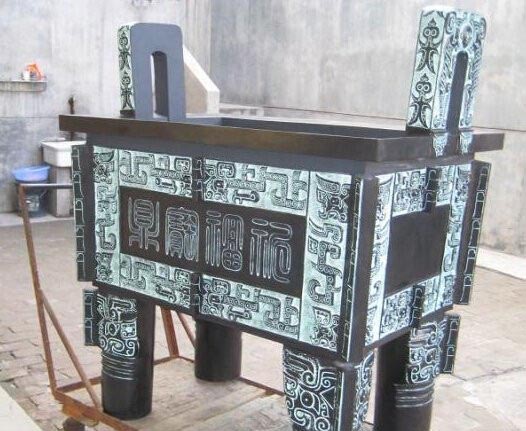青銅四足方鼎-青銅四足方鼎雕塑寺廟銅雕鼎 青銅四足方鼎-青銅四足方鼎雕塑寺廟銅雕鼎高清圖片