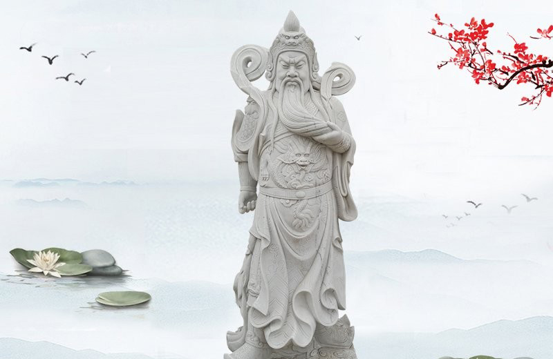 大理石關公雕塑-石雕關公大理石武財神雕塑 大理石關公雕塑-石雕關公大理石武財神雕塑高清圖片