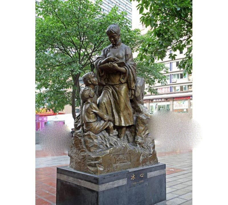 校園冰心銅雕-銅雕冰心校園名人銅雕 校園冰心銅雕-銅雕冰心校園名人銅雕高清圖片
