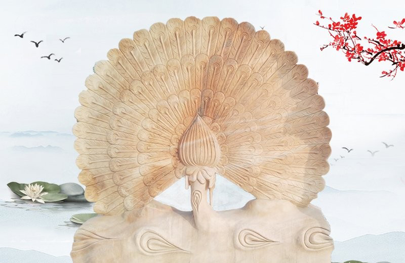 晚霞紅孔雀雕塑-晚霞紅開屏的孔雀雕塑公園動(dòng)物石雕