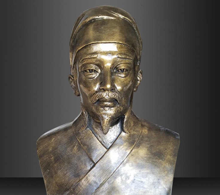 校園玻璃鋼仿銅白居易-玻璃鋼仿銅白居易胸像校園古代名人雕塑 校園玻璃鋼仿銅白居易-玻璃鋼仿銅白居易胸像校園古代名人雕塑高清圖片