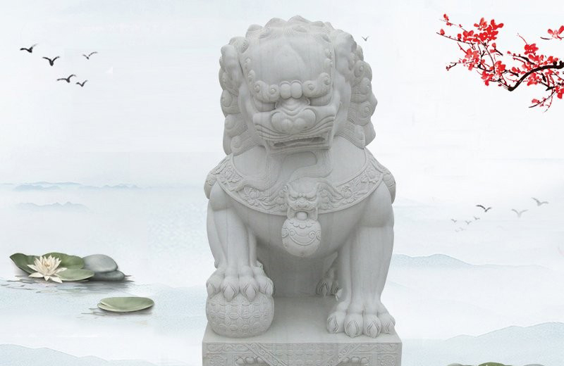 漢白玉獅子石雕-漢白玉獅子雕塑門口鎮宅石獅子 漢白玉獅子石雕-漢白玉獅子雕塑門口鎮宅石獅子高清圖片