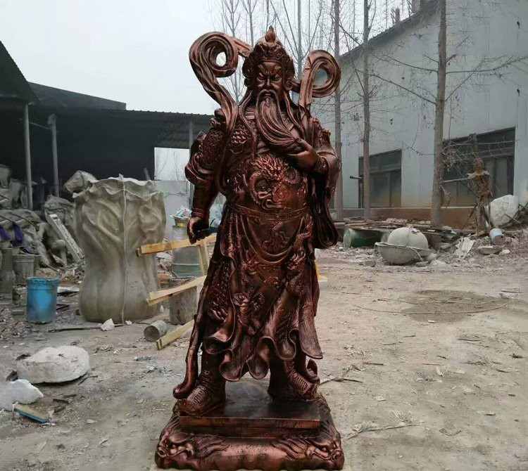 玻璃鋼仿銅捋須關公雕塑-玻璃鋼仿銅立式關公 武財神關羽雕像 玻璃鋼仿銅捋須關公雕塑-玻璃鋼仿銅立式關公 武財神關羽雕像高清圖片