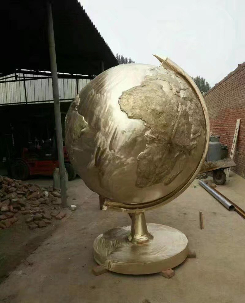 銅雕地球儀-銅雕地球儀校園景觀雕塑 銅雕地球儀-銅雕地球儀校園景觀雕塑高清圖片