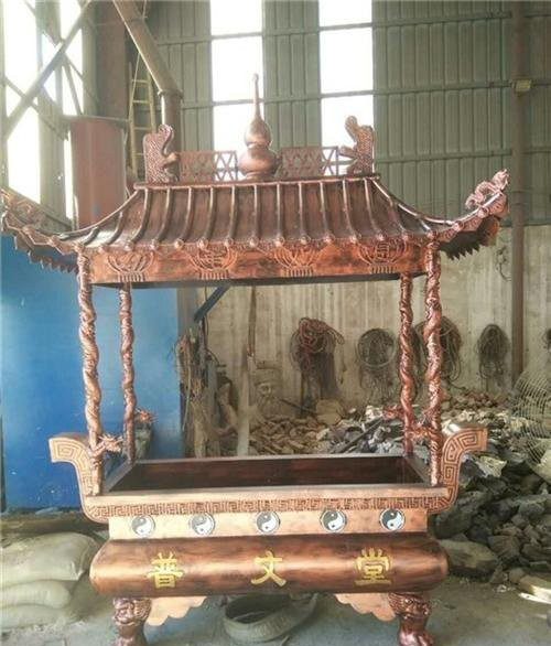 寺廟方形銅雕香爐-四足方形香爐銅雕寺廟香爐雕塑 寺廟方形銅雕香爐-四足方形香爐銅雕寺廟香爐雕塑高清圖片