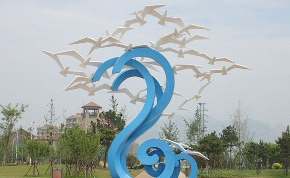 不銹鋼抽象海浪和海鷗-不銹鋼抽象海浪和海鷗海邊景觀雕塑 不銹鋼抽象海浪和海鷗-不銹鋼抽象海浪和海鷗海邊景觀雕塑高清圖片