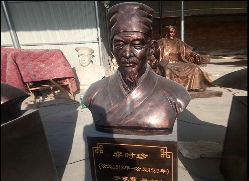 玻璃鋼仿銅李時珍頭像-玻璃鋼仿銅李時珍胸像 古代名人雕塑 玻璃鋼仿銅李時珍頭像-玻璃鋼仿銅李時珍胸像 古代名人雕塑高清圖片