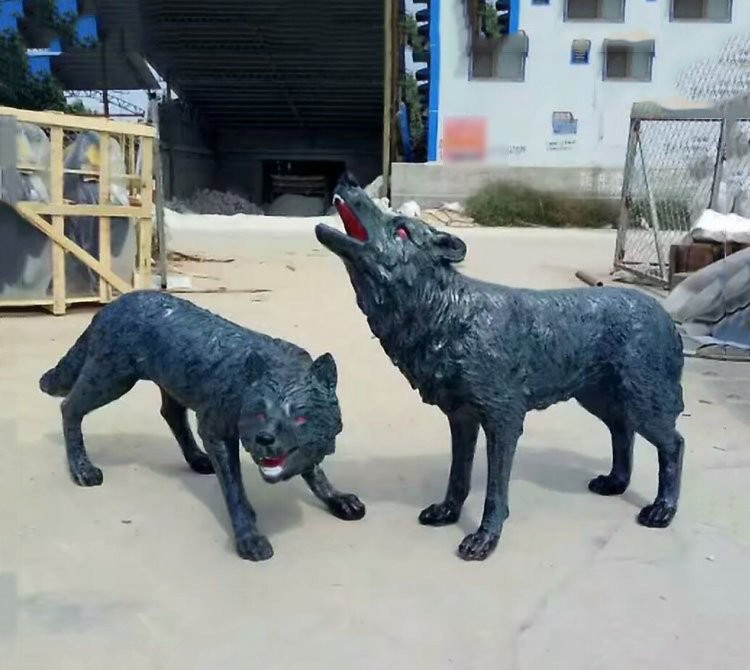 公園玻璃鋼仿真狼-玻璃鋼仿真狼雕塑 公園動物雕塑 公園玻璃鋼仿真狼-玻璃鋼仿真狼雕塑 公園動物雕塑高清圖片