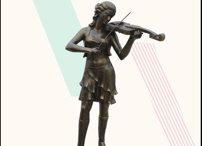 玻璃鋼仿銅拉小提琴的女孩-玻璃鋼仿銅拉小提琴的女孩 步行街人物雕塑 玻璃鋼仿銅拉小提琴的女孩-玻璃鋼仿銅拉小提琴的女孩 步行街人物雕塑高清圖片