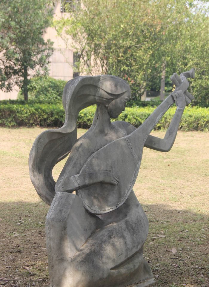 彈琵琶的女孩石雕-彈琵琶的女孩石雕 公園抽象人物雕塑 彈琵琶的女孩石雕-彈琵琶的女孩石雕 公園抽象人物雕塑
