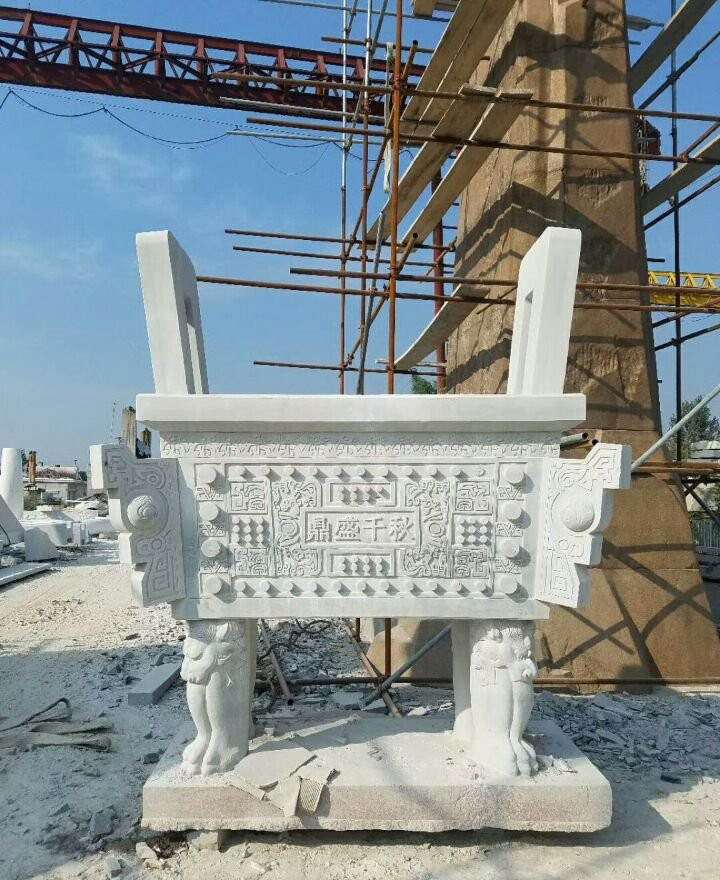 漢白玉鼎盛千秋鼎-漢白玉四足方鼎 漢白玉鼎盛千秋鼎-漢白玉四足方鼎