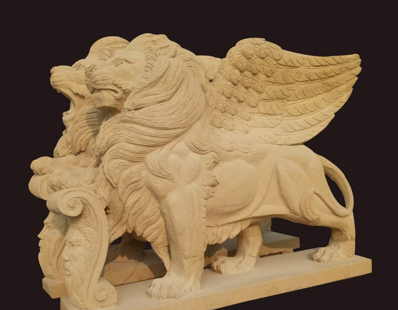 砂巖西洋獅子雕塑-砂巖歐式獅子石雕 砂巖西洋獅子雕塑-砂巖歐式獅子石雕高清圖片