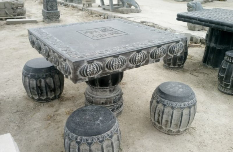 公園青石桌凳-仿古石桌凳 公園青石桌凳-仿古石桌凳高清圖片