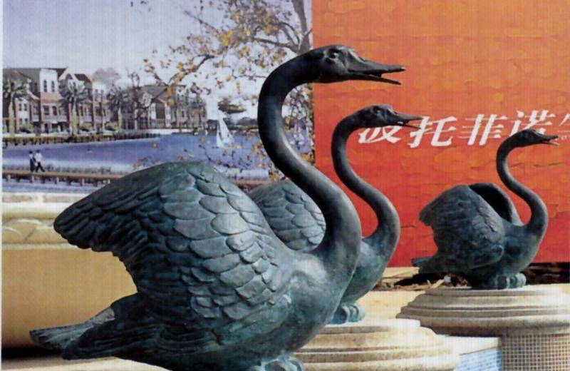 公園天鵝銅雕-青銅天鵝雕塑 公園天鵝銅雕-青銅天鵝雕塑高清圖片