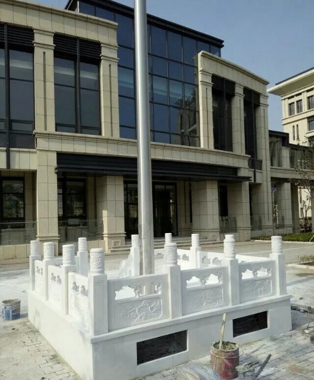 企業升旗臺石雕-漢白玉企業升旗臺雕塑 企業升旗臺石雕-漢白玉企業升旗臺雕塑高清圖片
