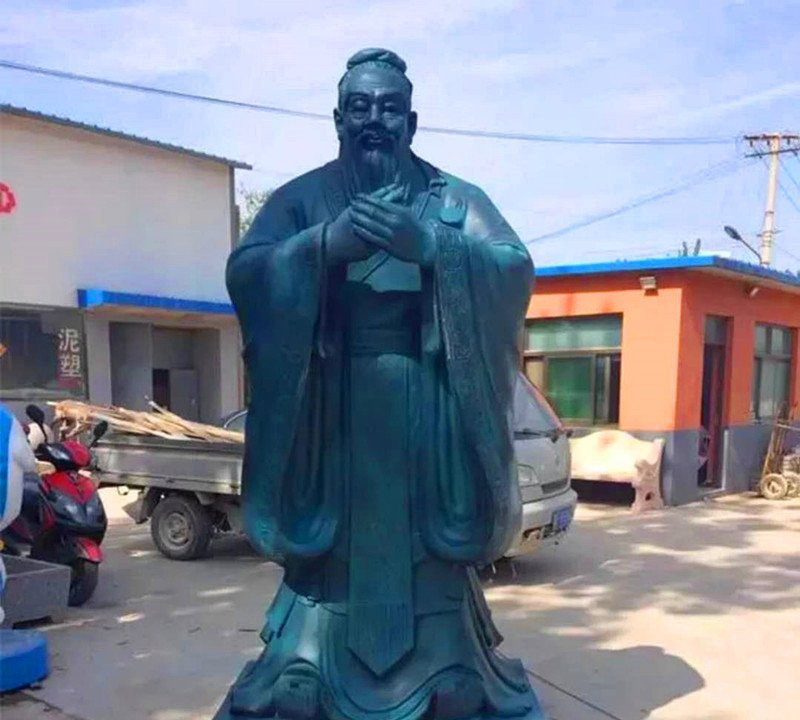玻璃鋼仿青銅孔子雕像-玻璃鋼仿銅孔子雕塑 玻璃鋼仿青銅孔子雕像-玻璃鋼仿銅孔子雕塑高清圖片