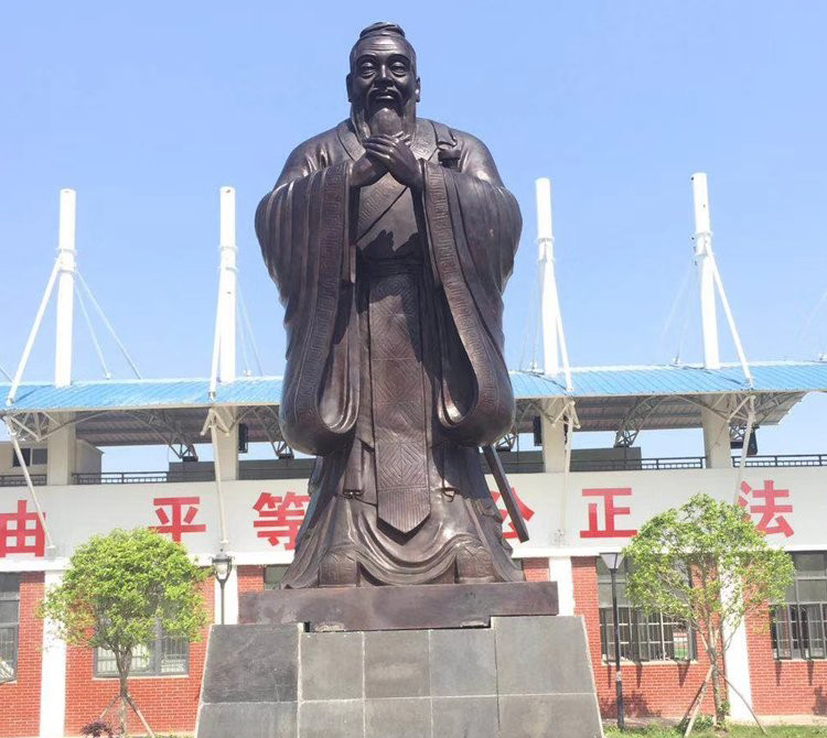 鑄銅孔子行教像雕塑-孔子行教像銅雕 鑄銅孔子行教像雕塑-孔子行教像銅雕高清圖片