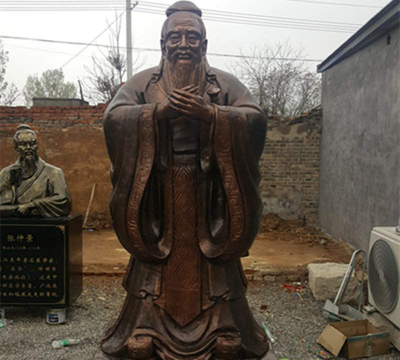 玻璃鋼仿銅立式孔子-玻璃鋼仿銅孔子雕塑 玻璃鋼仿銅立式孔子-玻璃鋼仿銅孔子雕塑高清圖片