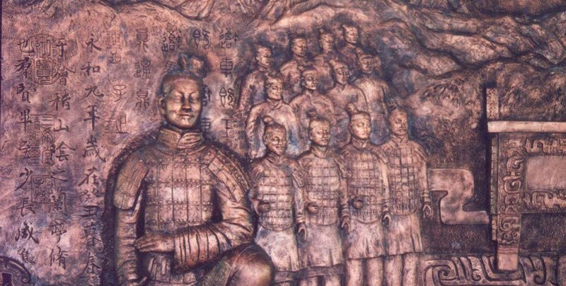 鍛銅兵馬俑浮雕-鍛造紫銅兵馬俑浮雕 鍛銅兵馬俑浮雕-鍛造紫銅兵馬俑浮雕高清圖片